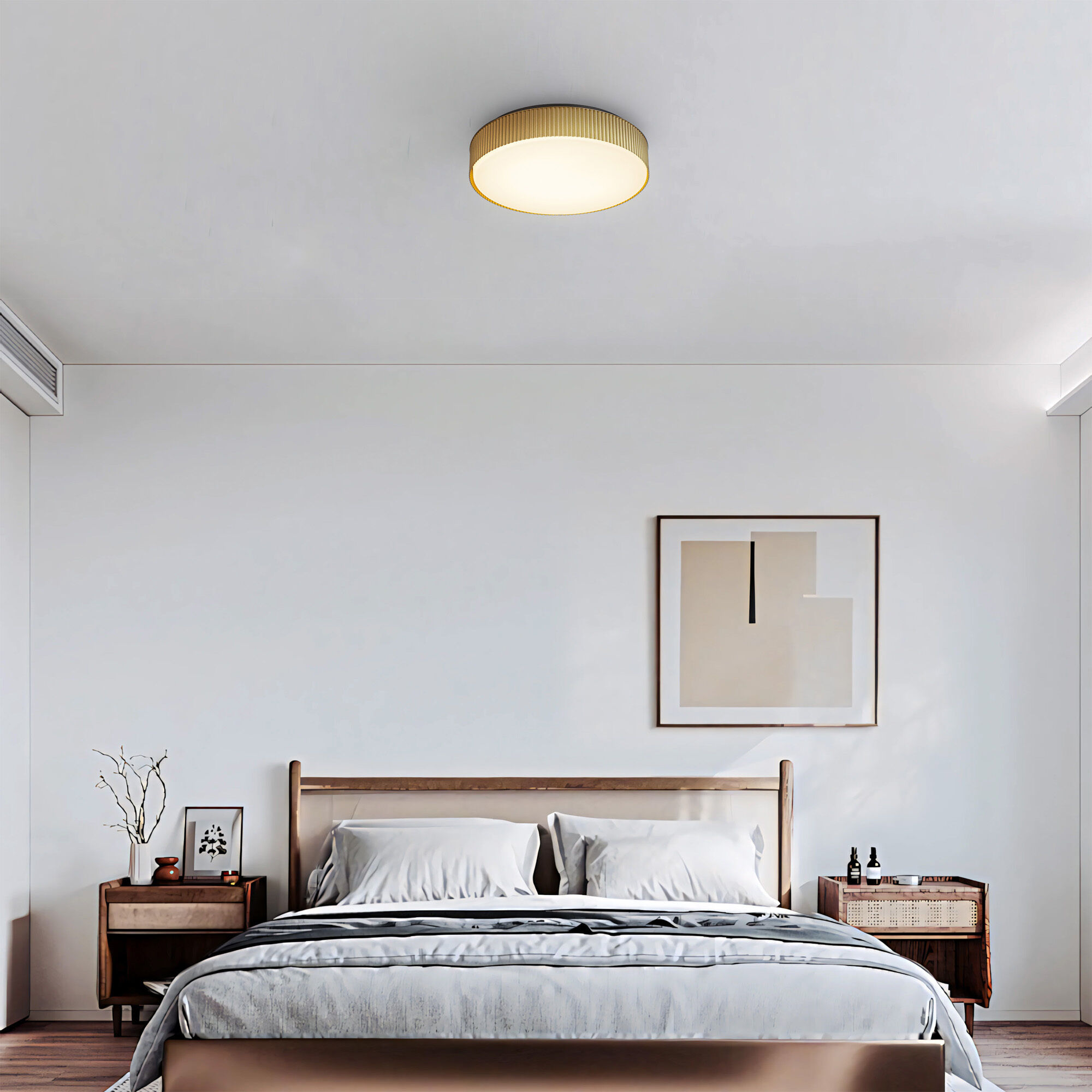 Channel LED 13 inch Painted Brass Outdoor Flush Mount